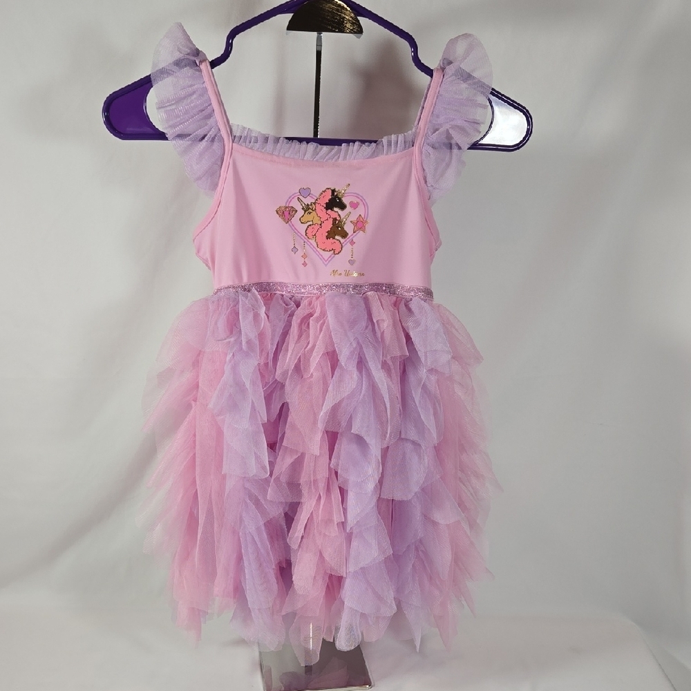 5T Afro Unicorn Princess Dress With Unicorn Print - Picture 3 of 8